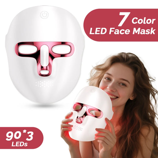 7-Color Photon Light Therapy LED Facial & Neck Mask
