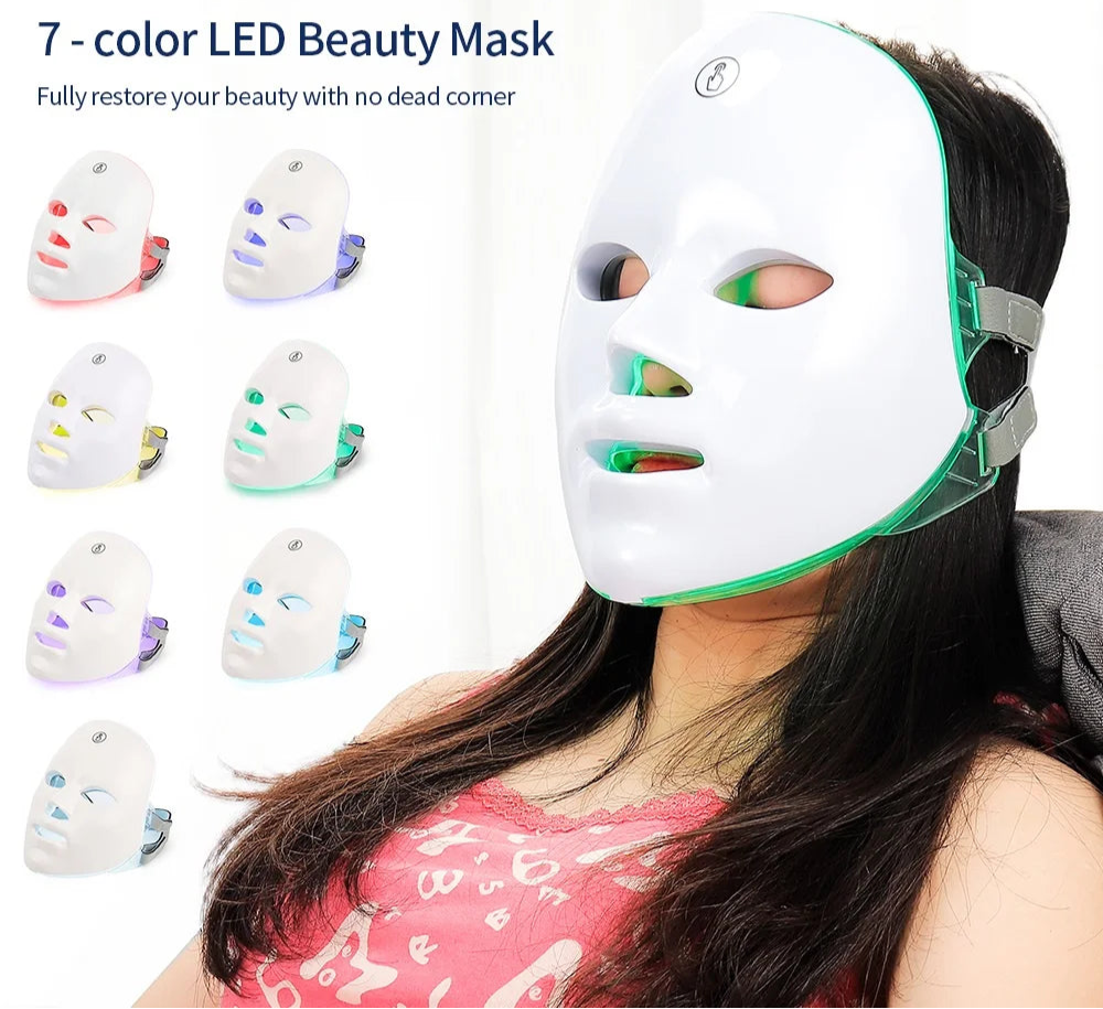 7-Color Photon Light Therapy LED Facial & Neck Mask