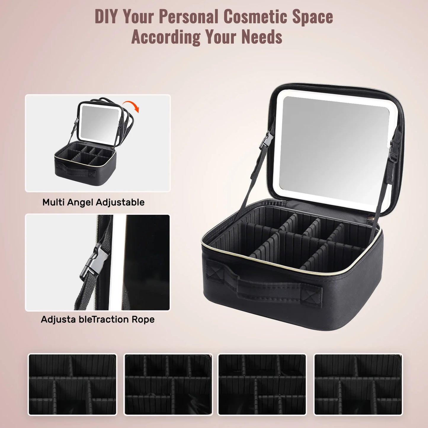 Obsessions By Nyda Travel Makeup Bag With LED Mirror
