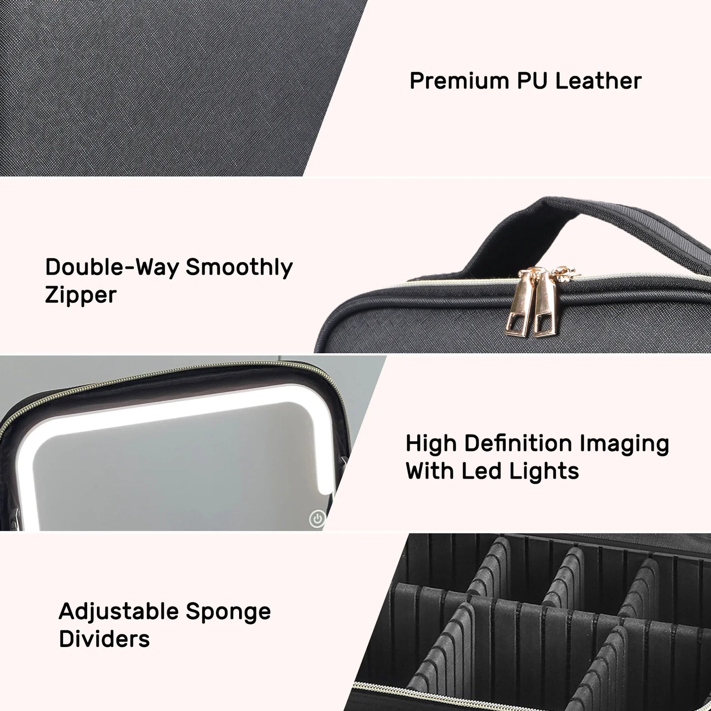 Obsessions By Nyda Travel Makeup Bag With LED Mirror