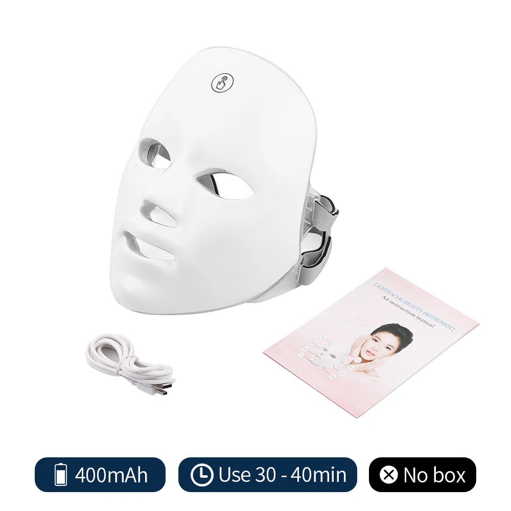 7-Color Photon Light Therapy LED Facial & Neck Mask