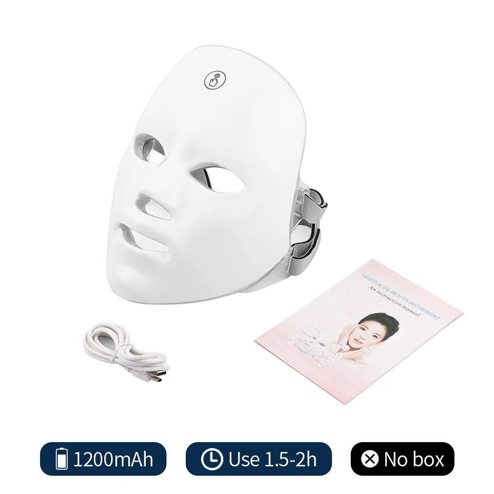 7-Color Photon Light Therapy LED Facial & Neck Mask