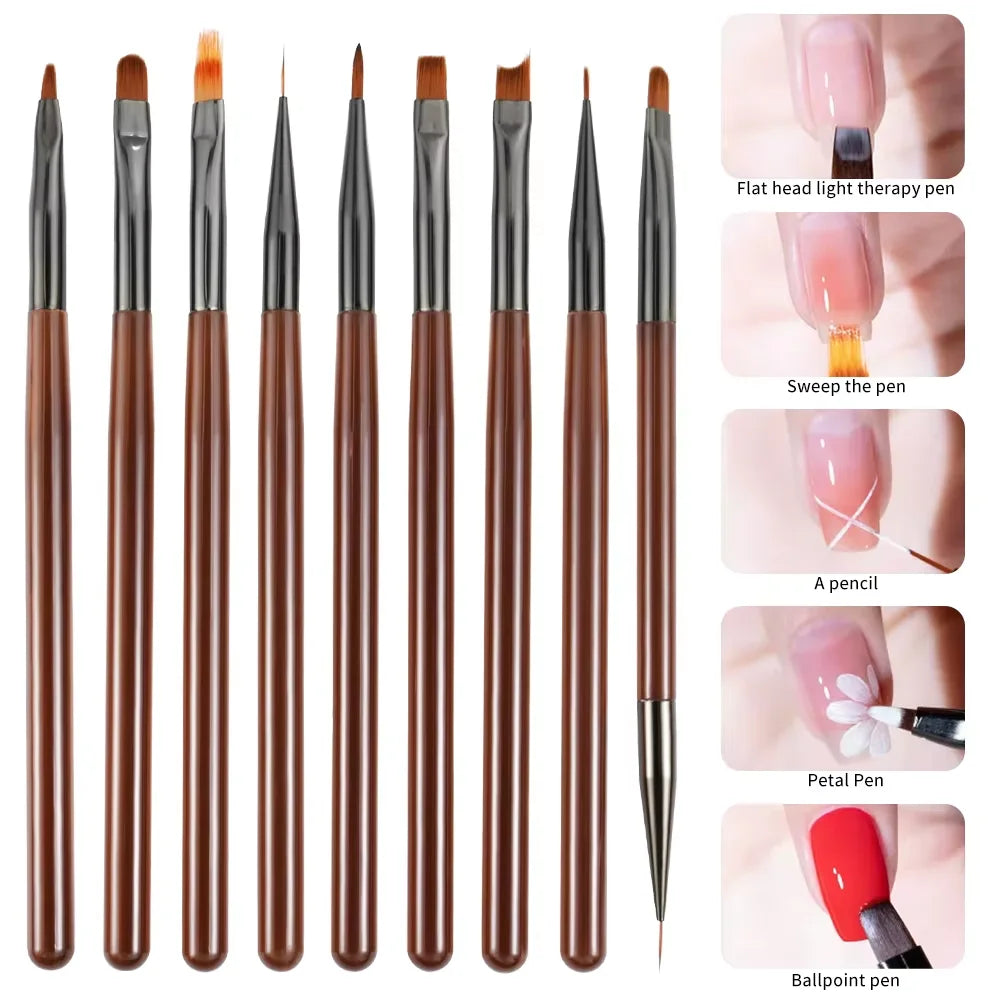 9-Piece Nail Art Brush Set