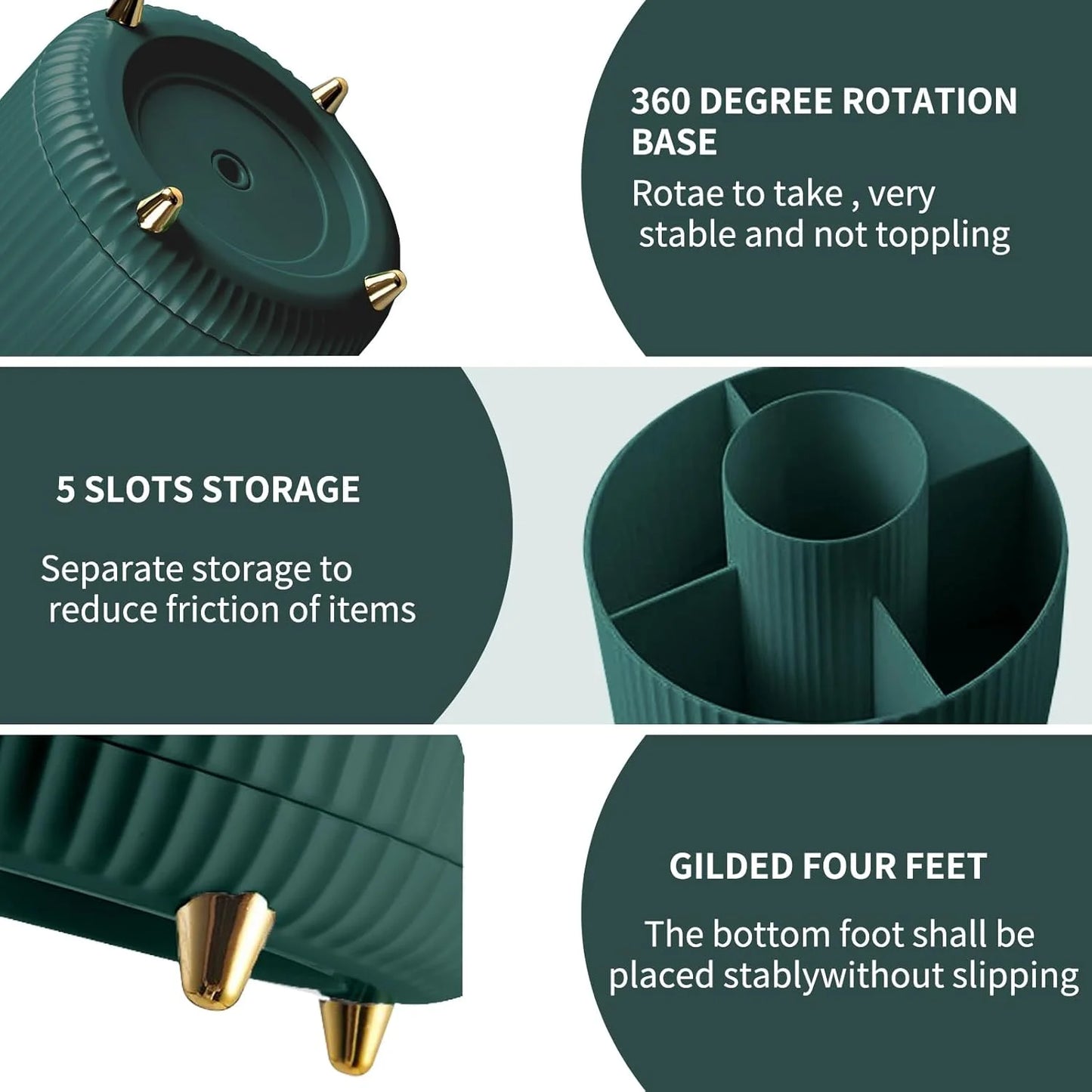 360° Rotating Makeup Brush Organizer