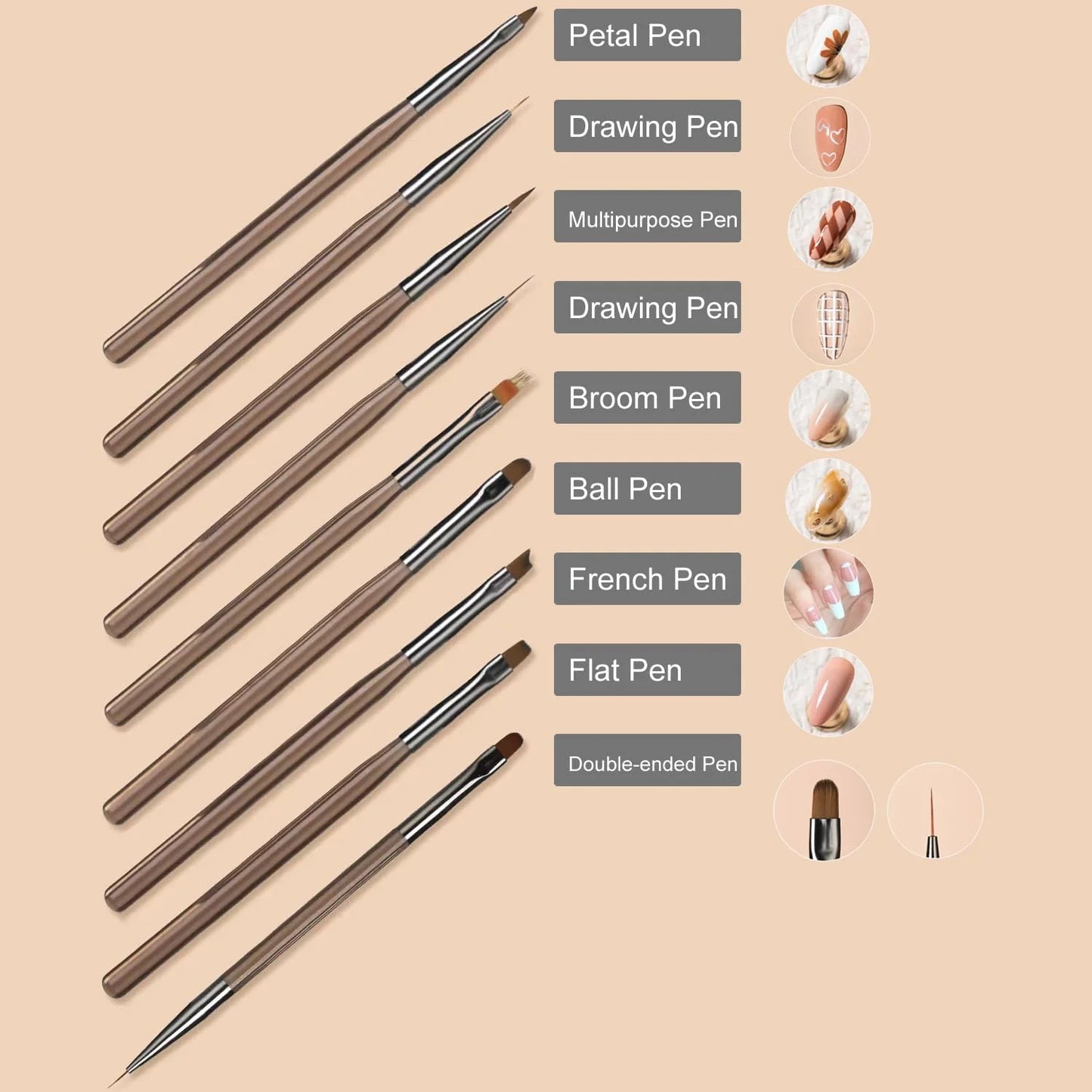 9-Piece Nail Art Brush Set