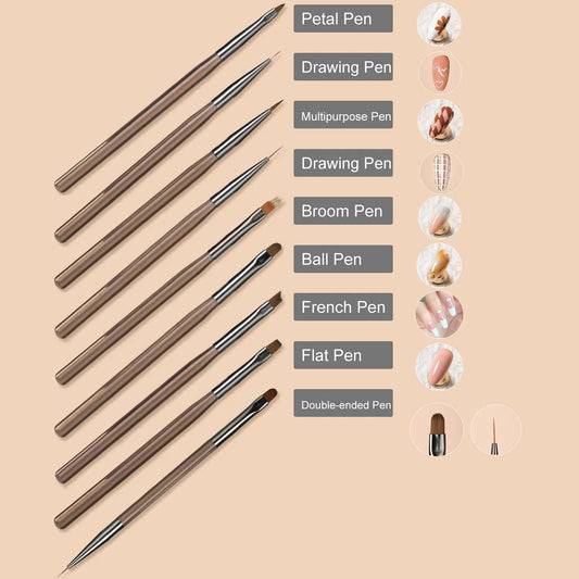 9-Piece Nail Art Brush Set
