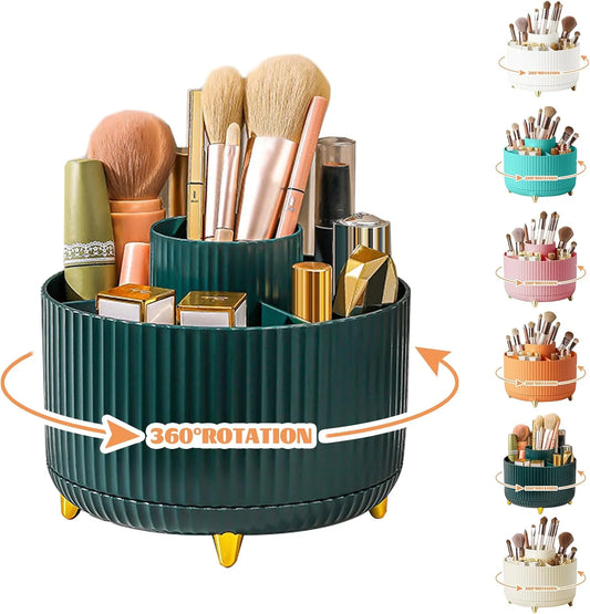 360° Rotating Makeup Brush Organizer