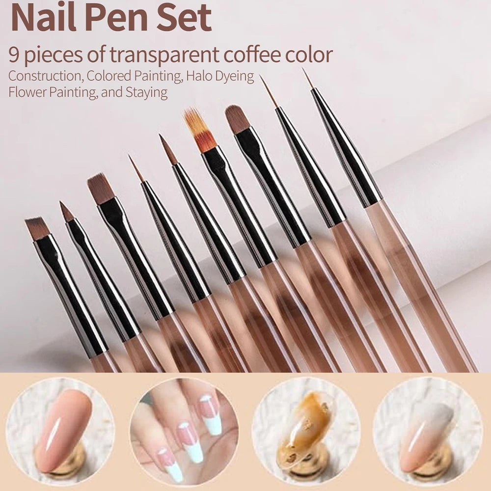 9-Piece Nail Art Brush Set