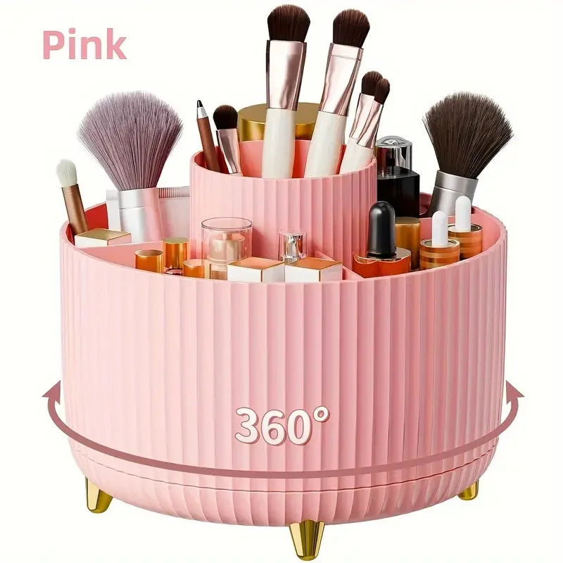 360° Rotating Makeup Brush Organizer