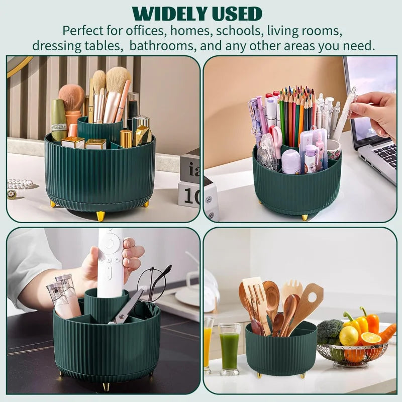 360° Rotating Makeup Brush Organizer