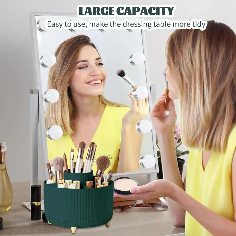 360° Rotating Makeup Brush Organizer