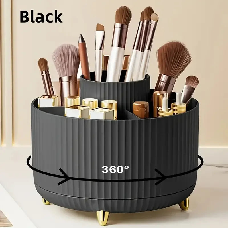 360° Rotating Makeup Brush Organizer