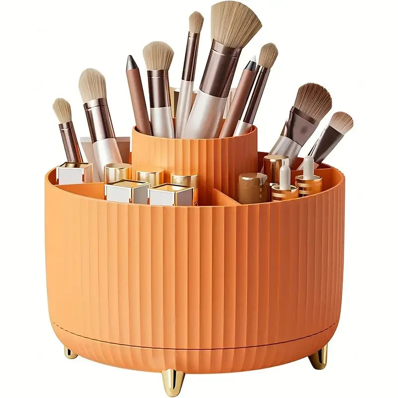 360° Rotating Makeup Brush Organizer